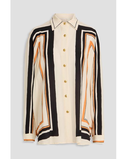 Zimmermann White Printed Crepe De Chine Shirt