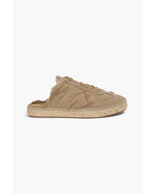 Maison Margiela Natural Lace-Up Cotton-Blend Canvas Espadrille Mules for men