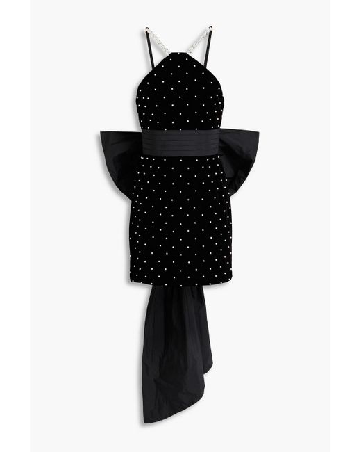 Rebecca Vallance Black Hope Embellished Velvet And Taffeta Mini Dress