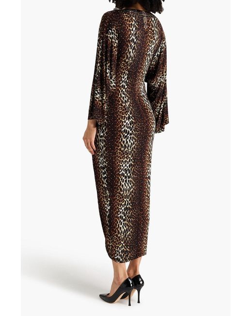 Camilla Multicolor Twisted Leopard-Print Stretch-Jersey Midi Dress
