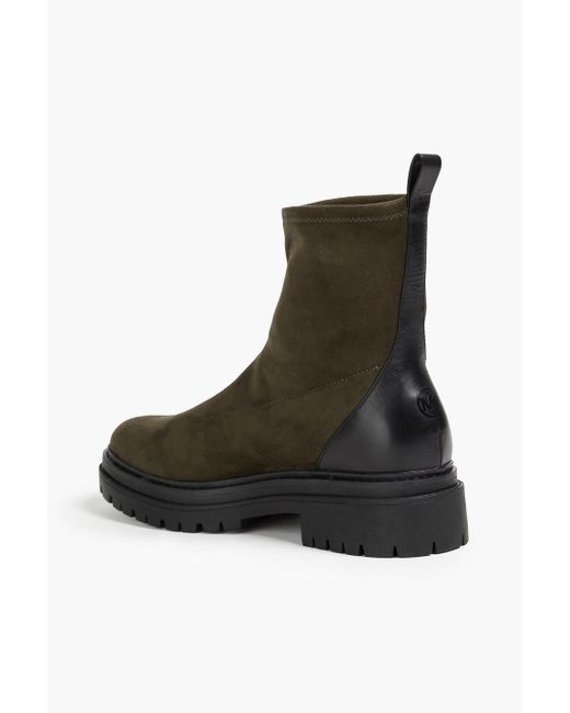 MICHAEL Michael Kors Brown Comet Faux Stretch-suede Ankle Boots