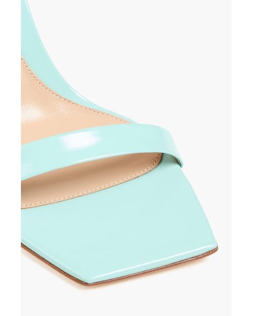 Gianvito Rossi Metallic Patent-Leather Slingback Sandals