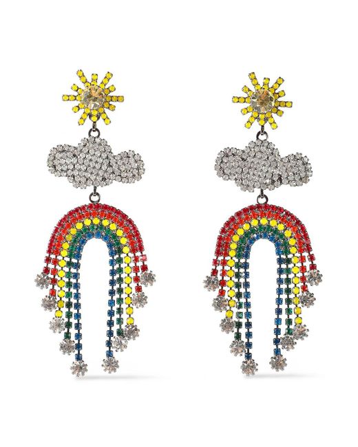 Elizabeth Cole Multicolor Cloud & Rainbow Earrings