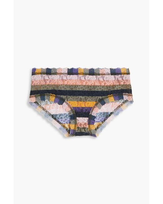 Hanky Panky Multicolor Striped Stretch-lace Low-rise Briefs