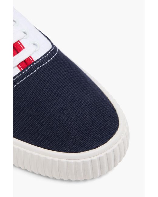 Thom Browne Blue Color-block Canvas Sneakers for men