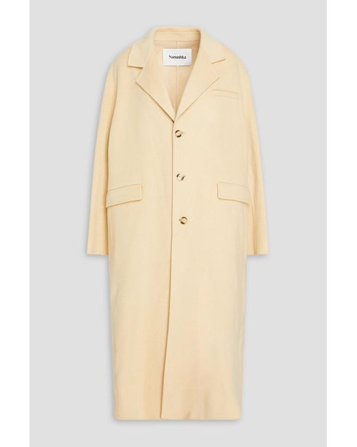 Nanushka Natural Wool And Silk-blend Felt Coat