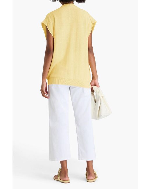 Fabiana Filippi Yellow Sequin-Embellished Cotton-Blend Cardigan