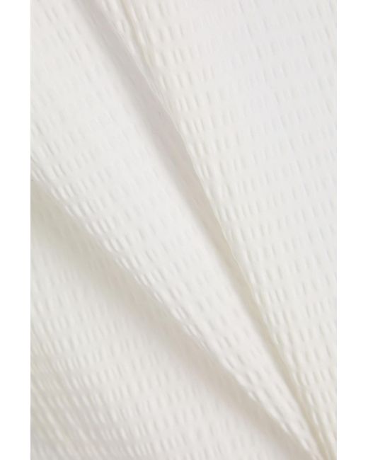 Claudie Pierlot White Minikleid aus seersucker aus einer baumwollmischung mit raffung