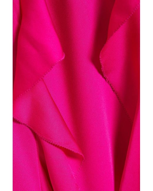 Nicholas Pink Kamila Ruffled Silk-blend Satin Gown