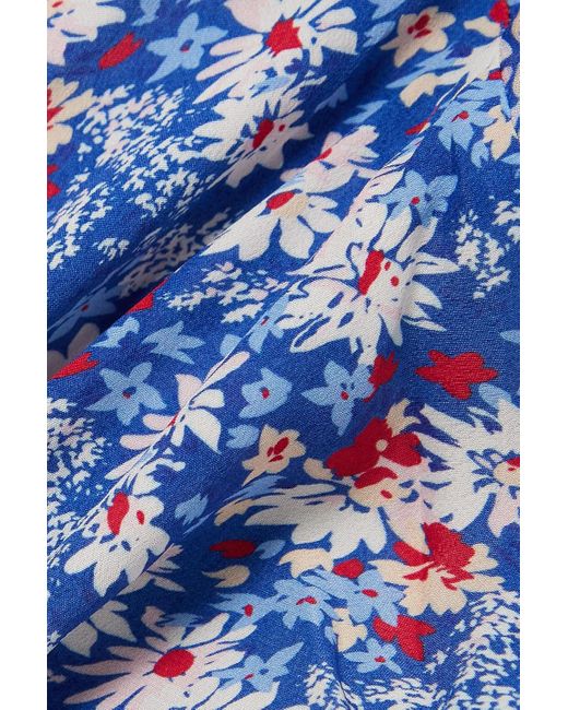 Rixo Blue Bridgette bluse aus georgette mit floralem print