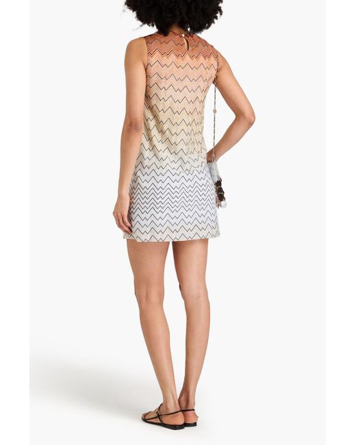 Missoni Natural Metallic Crochet-knit Mini Dress