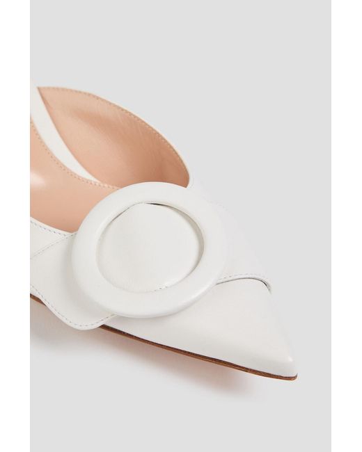 Gianvito Rossi White Portofino 55 Leather Mules