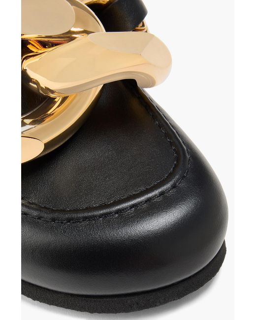 J.W. Anderson Black Clogs aus leder mit kettenverzierung