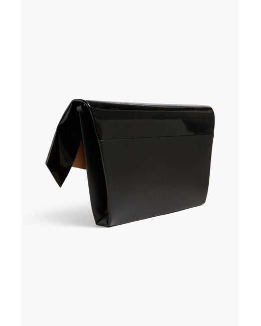 Maison Margiela White Snatched Glossed-Leather Clutch