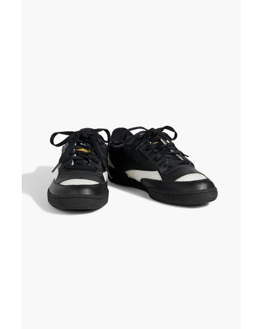 MAISON MARGIELA x REEBOK Black Club C Mesh And Leather Sneakers for men