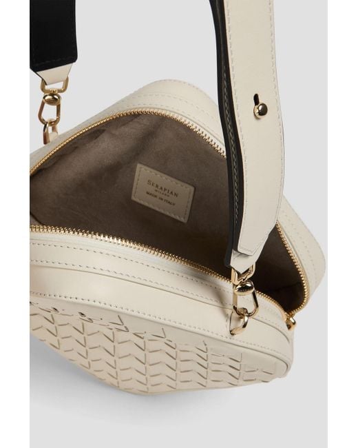 Serapian White Crossbody bag "petra" aus geflochtenem leder