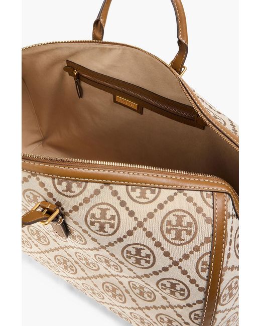 Tory Burch Natural T Monogram Jacquard Duffle Bag
