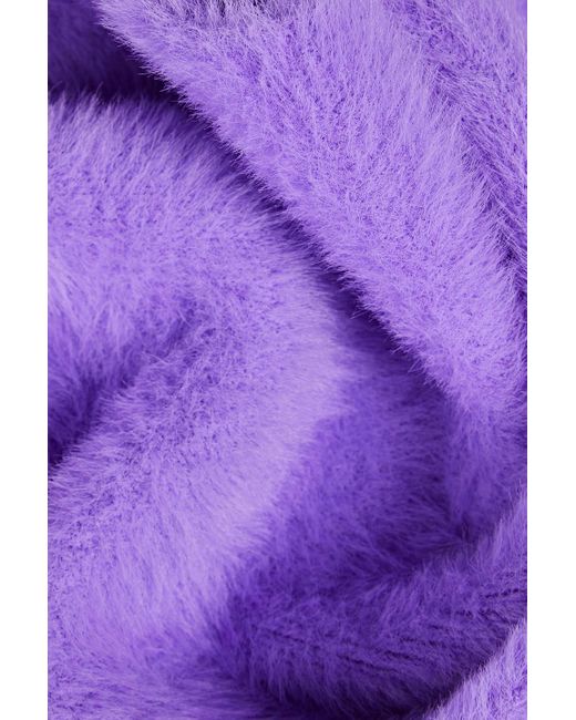 Jacquemus Purple Neve Brushed Knitted Scarf