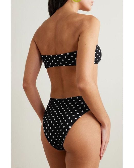 Leslie Amon Black Maria bikini aus seersucker mit polka-dots