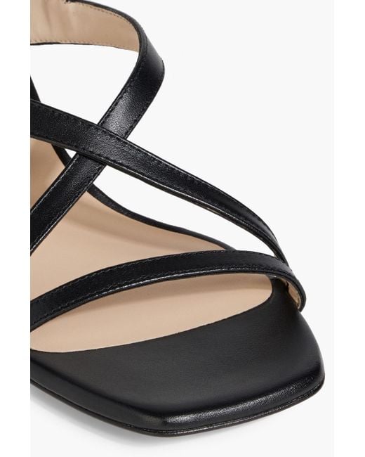 Stuart Weitzman Black Oasis 50 Leather Slingback Sandals