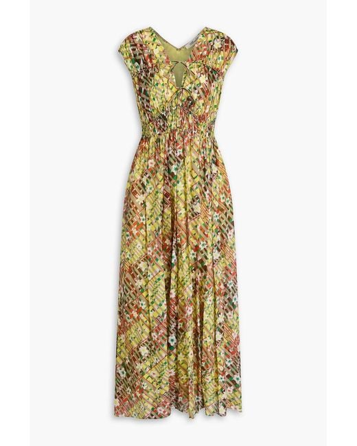 Diane von Furstenberg Metallic Gillian Printed Cotton And Silk-Blend Midi Dress