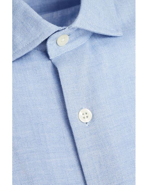 Frescobol Carioca Blue Antonio Modal And Wool-blend Shirt for men