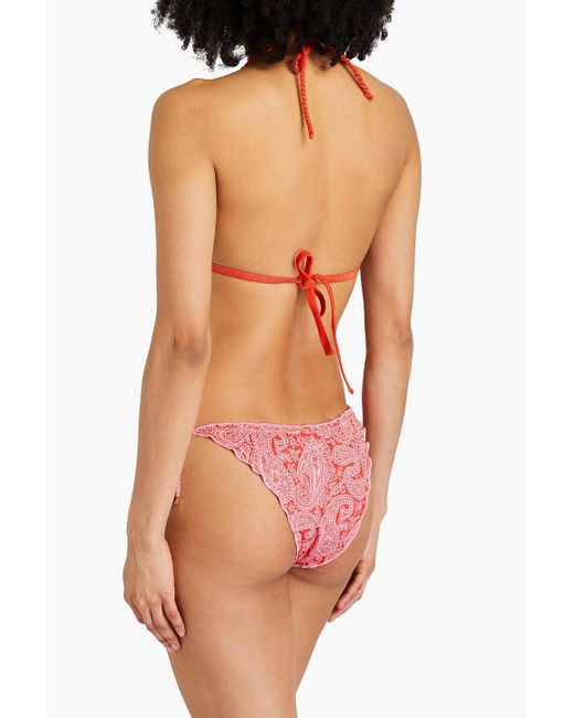 Heidi Klein Pink Tief sitzendes wendbares bikini-höschen mit paisley-print
