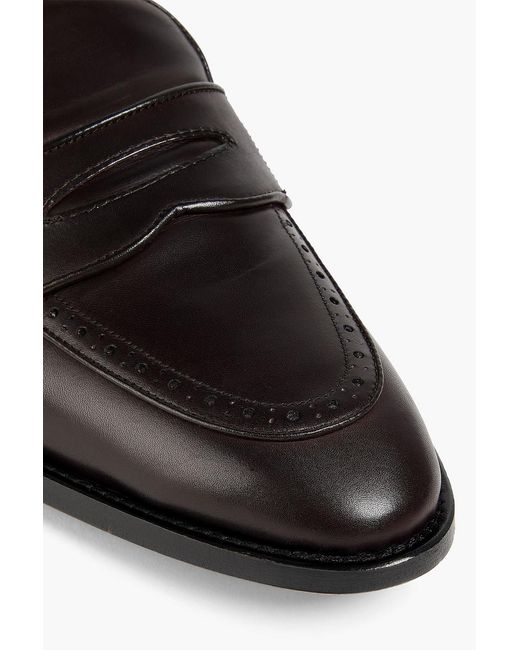 Thom Browne Black Varsity Leather Penny Loafer Mules for men