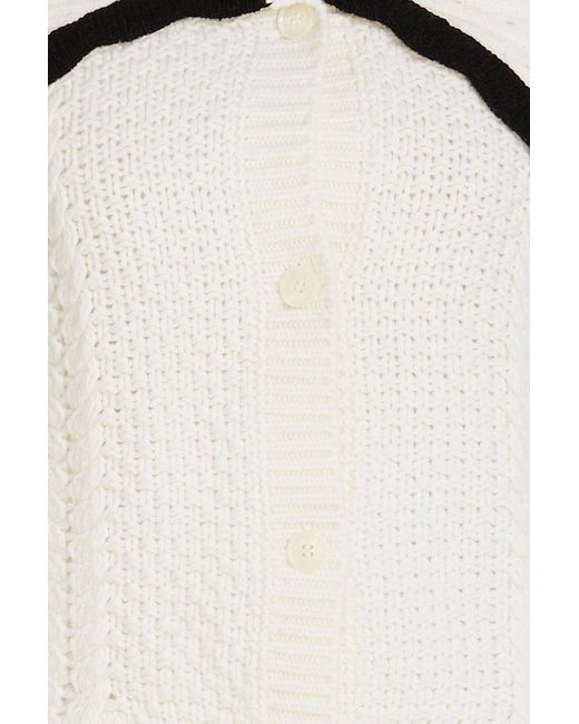 Claudie Pierlot Natural Cable-knit Wool-blend Cardigan