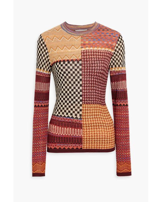 Ulla Johnson Red Esma Jacquard-knit Sweater
