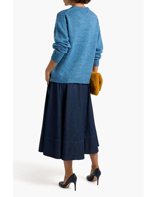Tibi Blue Denim Midi Skirt