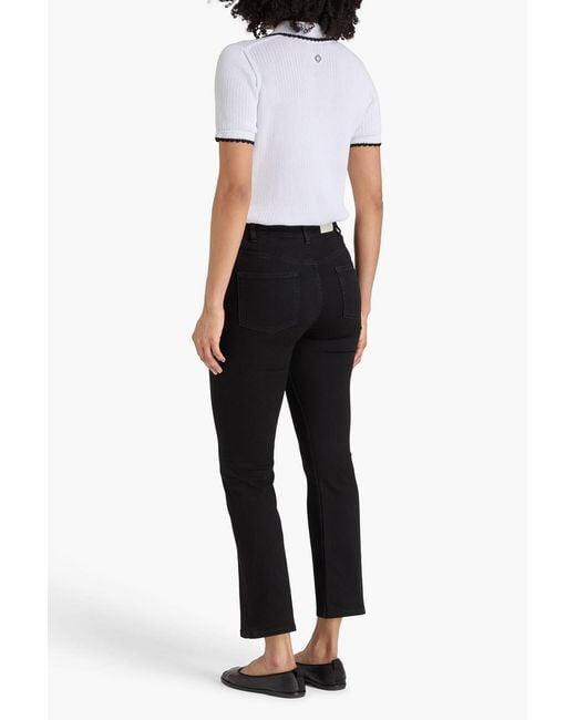Maje Black Mid-Rise Flared Jeans