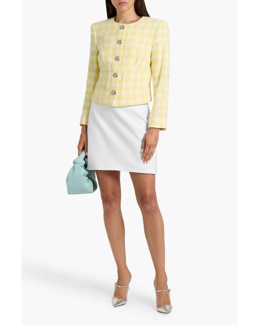 Veronica Beard Yellow Nathan Checked Cotton-Blend Tweed Jacket