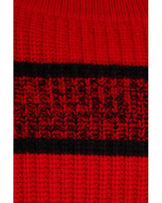 Re/done Red Cropped pullover aus gerippter wolle mit streifen