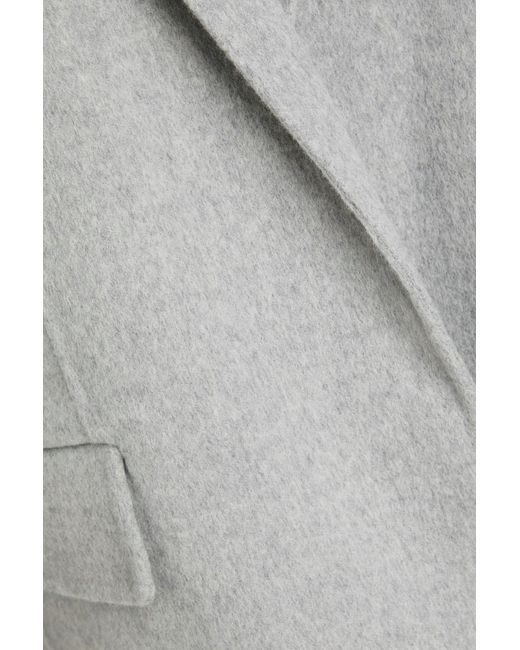 Theory Gray Brushed Wool And Cashmere-blend Felt Blazer