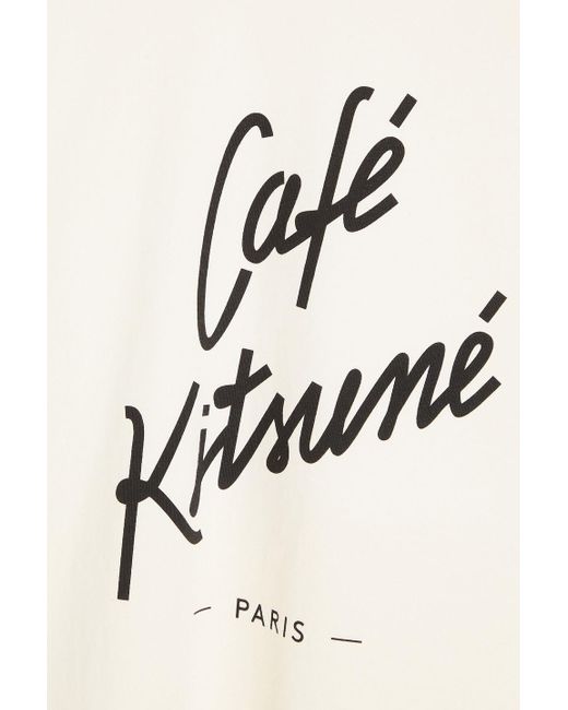Café Kitsuné Natural Logo-print Cotton-jersey T-shirt for men