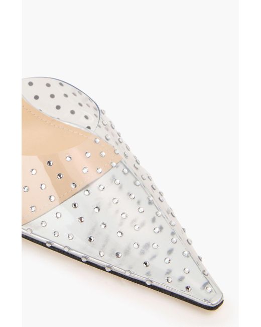 Mach & Mach White Alexa Crystal-embellished Pvc Pumps