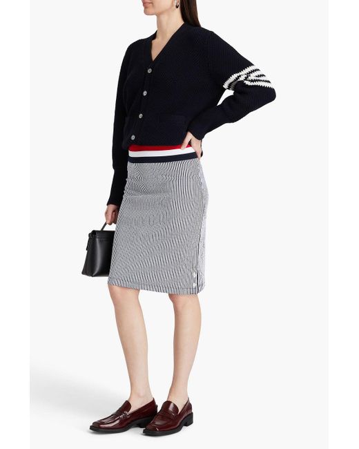 Thom Browne Gray Striped Jacquard-knit Cotton Skirt