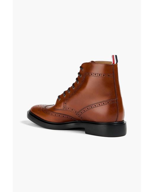 Thom Browne Brown Leather Brogue Boots for men