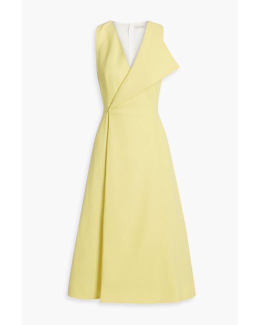 Emilia Wickstead Yellow Briar Wrap-effect Wool-crepe Midi Dress
