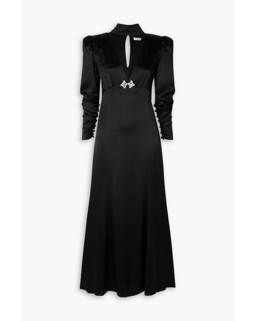 Alessandra Rich Crystal-embellished Cutout Silk-satin Maxi Dress in ...