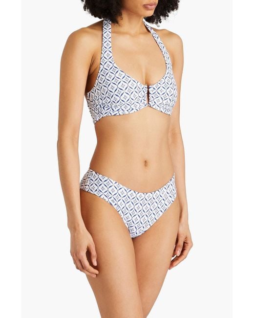 Heidi Klein Blue Capri Printed Mid-rise Bikini Briefs