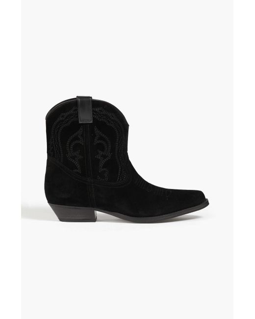 Ba&sh Colt Suede Ankle Boots in Black | Lyst