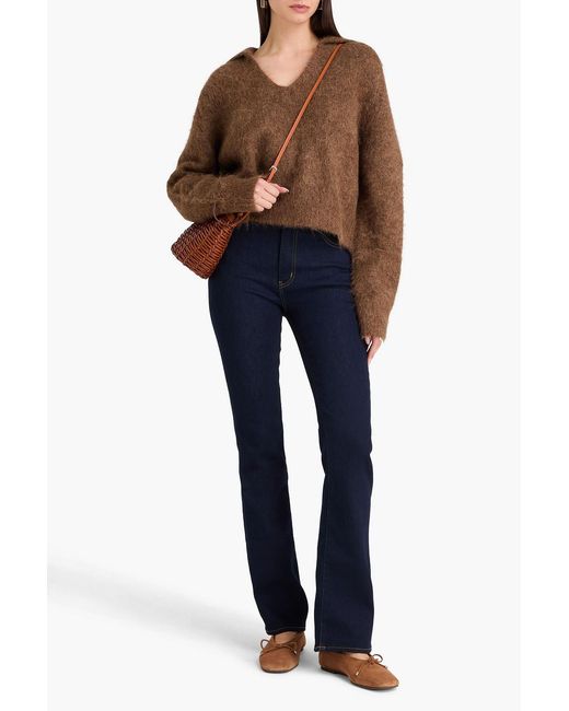 FRAME Blue The Reboot Cropped Bootcut Jeans