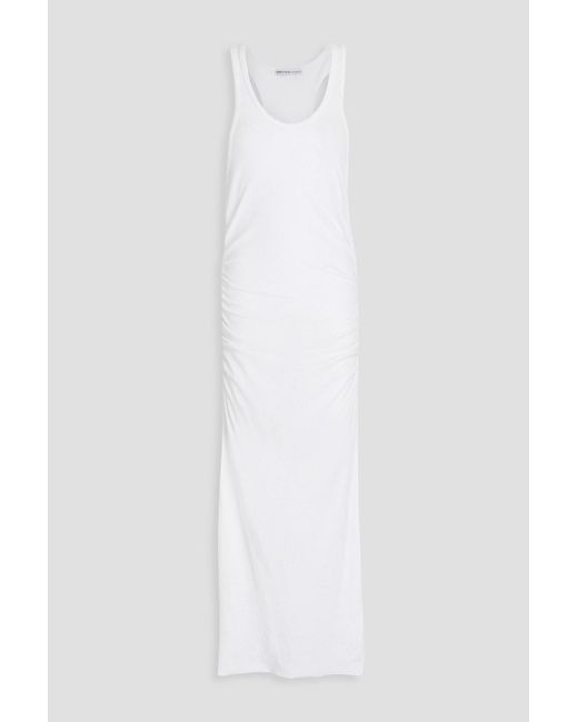 James Perse White Cotton-blend Jersey Midi Dress
