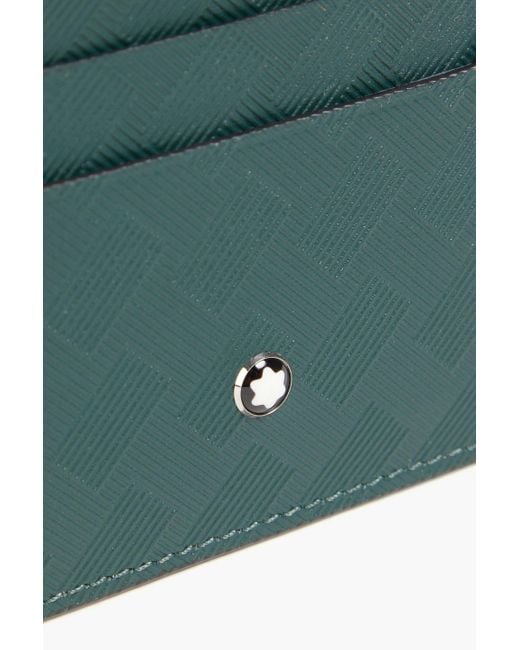 Montblanc Green Textured-leather Cardholder for men