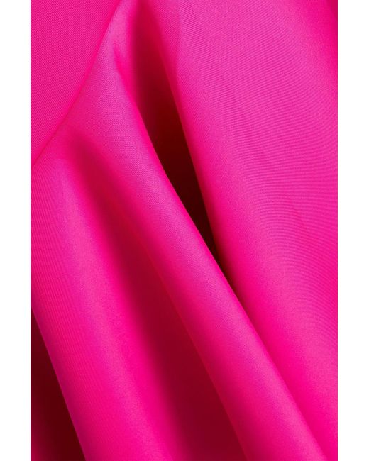 Badgley Mischka Pink Asymmetric Embellished Scuba Gown