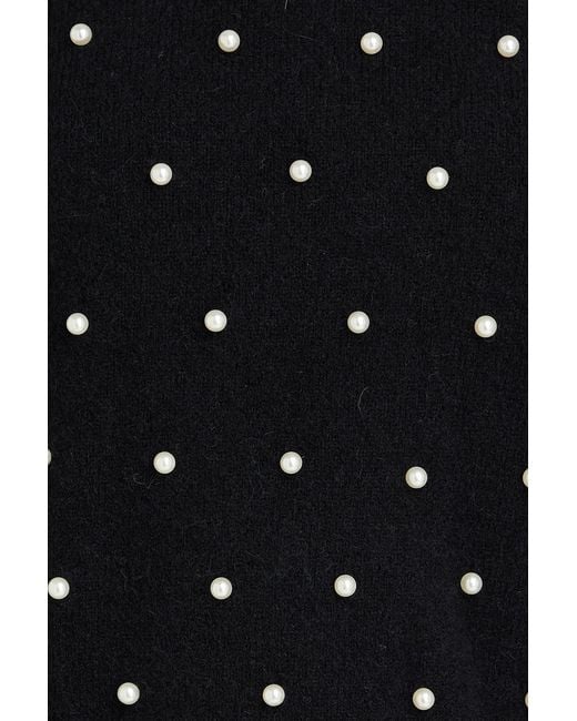 Zimmermann Black Faux Pearl-Embellished Alpaca-Blend Turtleneck Sweater