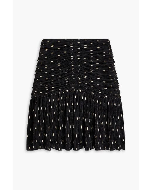 IRO Black Riham minck aus plissiertem crêpe mit polka-dots