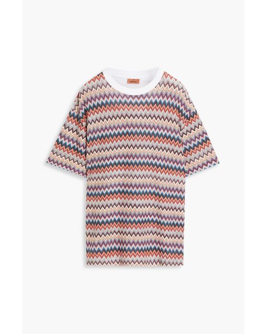 Missoni Pink Crochet-knit Cotton-blend T-shirt for men